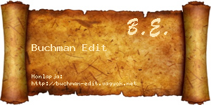 Buchman Edit névjegykártya
